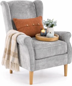 Szary tapicerowany fotel wypoczynkowy  C7-H07