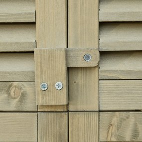 Outsunny szafka ogrodowa drewno szafka na narzędzia 4 półki z asfaltowym dachem szara