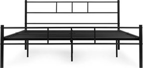 Czarne łóżko metalowe, dwuosobowe Kingsley 65B, 160x200 cm