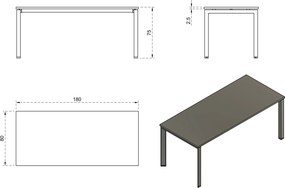 Stół konferencyjny Pason Manager Desk 180x80 cm beżowy/biały