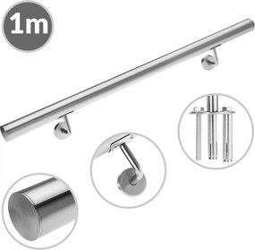 Poręcz ze stali nierdzewnej CHROME, 4,2×100cm, srebrna Monzana