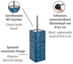 Ciemnoniebieski zestaw ceramicznych akcesoriów łazienkowych Cordoba – Wenko