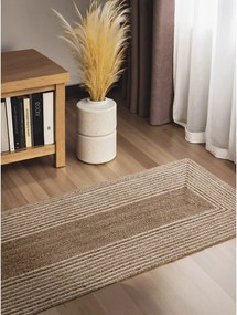 Chodnik z juty dwustronny/tkany ręcznie w jasnym naturalnym kolorze/w ciemnym naturalnym kolorze 80x200 cm Juno – Hanse Home
