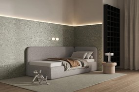 Łóżko Bao 90x200, tkanina LOOP 07, stelaż metalowy, strona prawa, otwierany bocznie