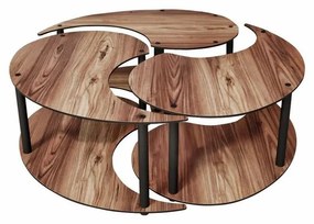 Zestaw stolików konferencyjnych Yin Yang Walnut, 3 szt.