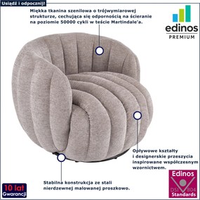 Ciemnobeżowy nowoczesny fotel obrotowy kubełkowy C5-W05