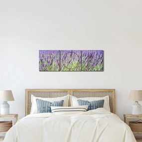 Obraz pola z lawendą (z zegarem) (90x30 cm)
