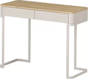 Toaletka Elivo 110 cm z szufladami na stelażu - kaszmir / dąb olejowany
