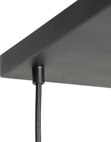 Inteligentna lampa wisząca czarna z przydymionym szkłem włącznie z 8 żarówkami WiFi G95 - Sandra