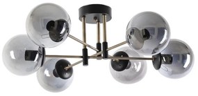 Lampa wisząca Dolunay 6 Li Siyah Füme Camli Avize,czarna