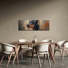 Obraz - Portret Dobrmana (z zegarem) (90x30 cm)
