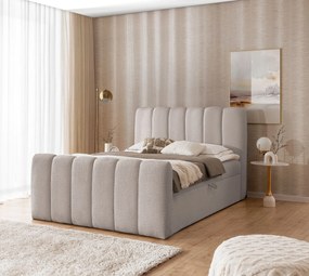 Szarobeżowe nowoczesne łózko kontynentalne C0-L55