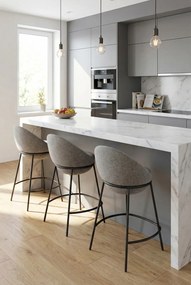 Szary nowoczesny hoker tapicerowany L7-G54