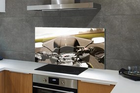 Szklany Panel Motocykl na tle Gór i Nieba