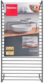 Czarna dodatkowa półka do kuchni Metaltex Brooklyn Lava