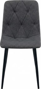 Ciemnoszare krzesło LIBRA STONE GREY z czarnymi nogami
