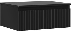 Mexen Rivel szafka łazienkowa podumywalkowa 60 cm z blatem, 1 szuflada, ryflowana , czarna mat - 91A20-06023-1-BFC71