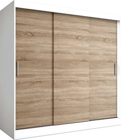 Szafa przesuwna 200 cm biały + dąb sonoma S3-N21
