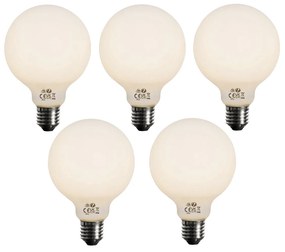 Zestaw 5 ściemnialnych żarówek LED E27 Opal G95 5W 450lm 3000K