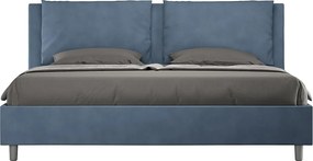 Łóżko bez stelaża tapicerowane 180x210 microfibra Niebieski Antea