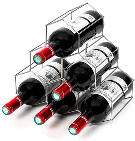 Szary metalowy stojak na wino Compactor
