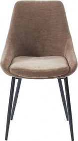 Zestaw 2 krzeseł MASURIE - tkanina - kolor brązowy