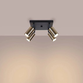 Plafon WINX 4 czarny/złoty SOLLUX  LIGHTING