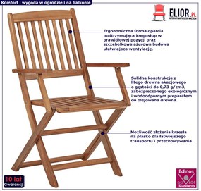 Komplet składanych krzeseł ogrodowych 4 szt. Z5-B10