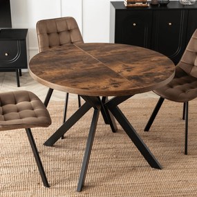 Stół Okrągły Rozkładany LUKAS 100-250 cm Dąb Rustykalny Nowoczesny Loft