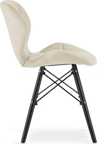 Krzesło LAGO Aksamit - beż / nogi czarne