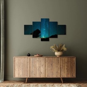 Obraz nocnego nieba z gwiazdami (125x70 cm)