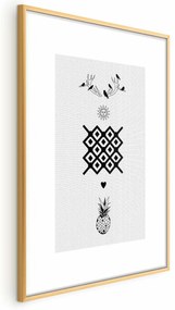 Plakat Szczęście 60x90 cm z ramą złotą z marginesem ARTGEIST B