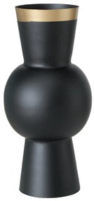 Wazon czarny VARNJO ze złotym zdobieniem, 30 cm