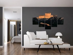 Obraz jeziora między górami (125x70 cm)
