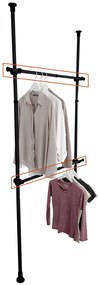 Szyna do garderoby, drążek do ubrań HERKULES 2 sztuki, 75-120 cm, WENKO
