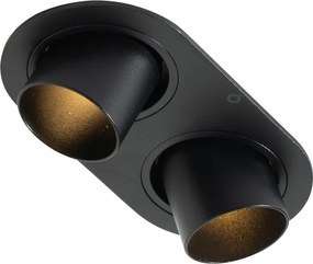 Zestaw 6 czarnych reflektorów wpuszczanych GU10 35 mm z możliwością przechylania 2-źródła światła - Installa