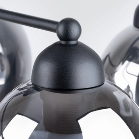 Czarna lampa sufitowa ze szklanym kloszem 59x59 cm Garten – Sollux