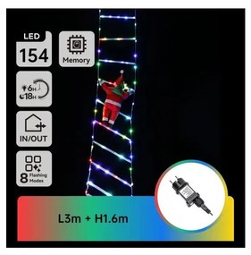 Aigostar - LED RGBY zewnętrzna dekoracja świąteczna 154xLED/3,6W/230V/8 funkcji 1,6m IP44