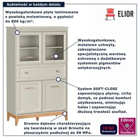 Kaszmirowa witryna skandynawska na nóżkach G9-A88