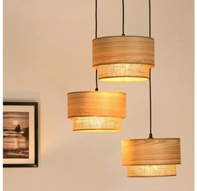 Brilagi - Lampa wisząca MONTANA BOHO 3xE27/15W/230V brązowo-czarna