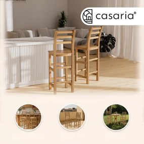 Casaria Krzesła barowe OSLO z oparciem, 2 szt., 40x36x110cm, naturalny brąz