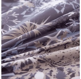 PrzytulneMieszkanie.pl PrzytulneMieszkanie.pl PrzytulneMieszkanie.pl Zestaw 2szt. pościeli z mikrofibry SNOWFLAKE niebiesko-szare + prześcieradło Jersey 180x200cm białe, podwójne łóżko