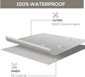 Outsunny Pokrowiec na meble ogrodowe, wodoodporny, przeciwsłoneczny, osłona ochronna 600D Oxford 210 x 140 x 80 cm, szary | Aosom PL