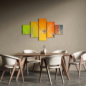 Obraz kropli na roślinie (125x70 cm)