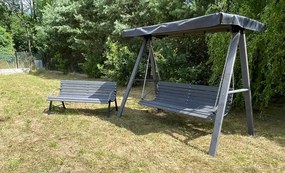 Huśtawka ogrodowa z daszkiem szara T8-P07