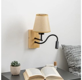 Brilagi - LED Kinkiet NUBILA WOOD 1xE27/25W/230V +LED/3W dąb/jasnobrązowy