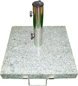 Podstawa z granitu i stali nierdzewnej kwadratowa z kółeczkami pod parasol 50 k