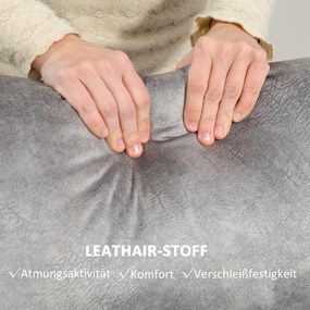 HOMCOM Relaksacyjny fotel dwuosobowy z regulacją oparcia i podnóżkiem, do salonu, z tkaninowym obiciem, Szary