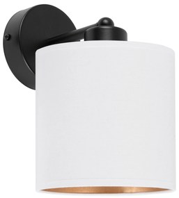 Czarny kinkiet LED z białym abażurem WD-C-1010SC-WE jednopunktowy indu