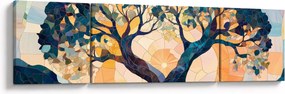 Obraz – Mozaika – słońce i drzewo II. (170x50 cm)